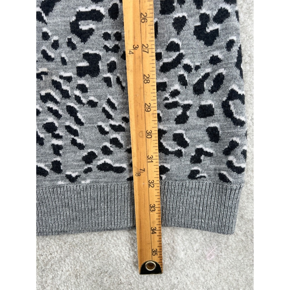 Ann Taylor LOFT Leopard Print Wool Blend Above Knee Sweater‎ Dress XSP Gray Chic - Picture 5 of 6